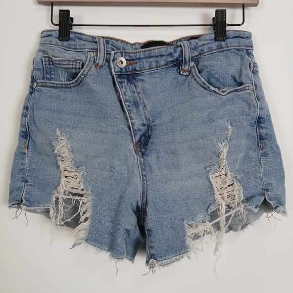 Y2K Kendall + Kylie Distressed‎ Denim Shorts Women 5/27 Grunge Festival Rugged - Picture 1 of 15